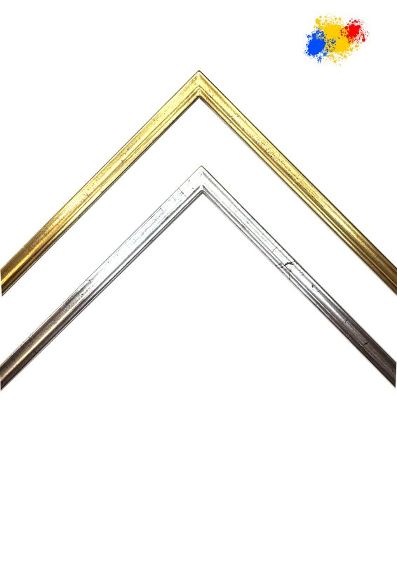 "Berliner Bar", 100 % hand-gilded in its own workshop. Classical profile, 13 mm wide, two variants to choose from.  Tailored to measure.