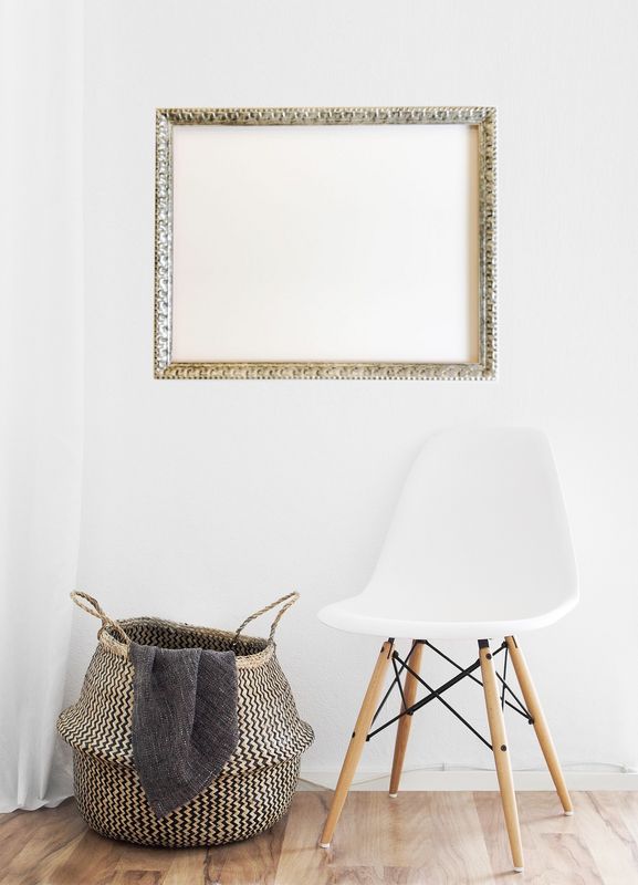 Bilderrahmen, Silber, stark verziert. Passend für Bildgröße bis 70 x 90 cm