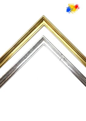 "Berliner Bar", 100 % hand-gilded in its own workshop. Classic profile, 20 mm wide, two variants to choose from. Tailored to measure.