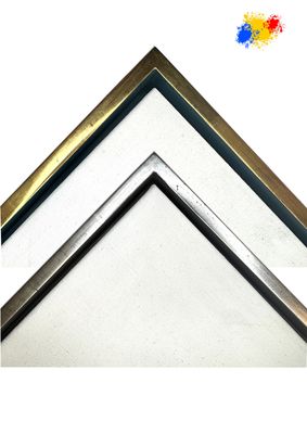 Slide seat frame/ART-BOX, suitable for stretcher frames (2cm strong) but also aluminium dibond, acrylic and wooden panels. Completely hand-golden in own workshop. Can be designed in your desired colour.