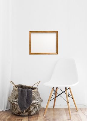 Bilderrahmen "Berliner Leiste", komplett vergoldet. Passend für Bildgröße bis 37,9 x 42,9 cm