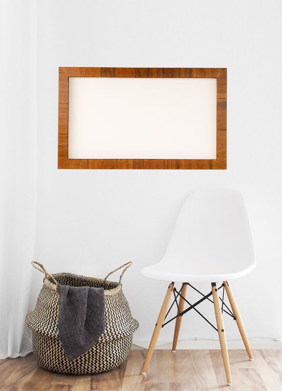 Bilderrahmen mit Olivenholz furniert, Einzelstück. Passend für Bildgröße bis 45 x 81 cm