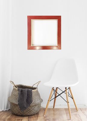 Handgefertigter Bilderrahmen, teilversilbert. Einzelstück. Passend für Bildgröße bis 46,6 x 47,0 cm