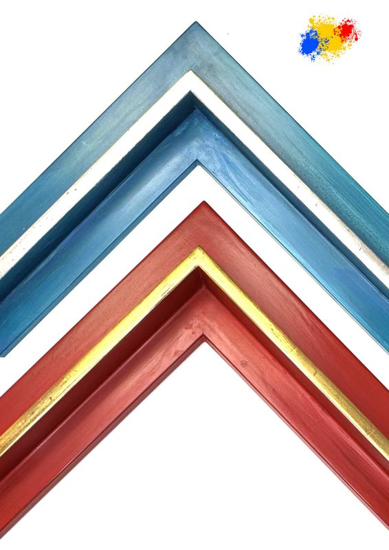 Slide seat frame/ART-BOX, suitable for stretcher frames (2cm strong) but also aluminium dibond, acrylic and wooden panels. Completely hand-golden in own workshop. Two colorful variants to choose from.