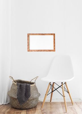 Bilderrahmen, Wurzelholzfurnier intarsiert.Passend für Bildgröße bis 19,5 x 37,5 cm