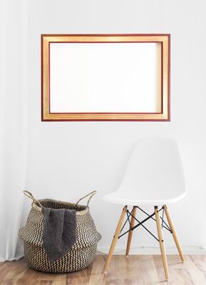 Bilderrahmen, teilvergoldet. Passend für Bildgröße bis 50,9 x 80,9 cm