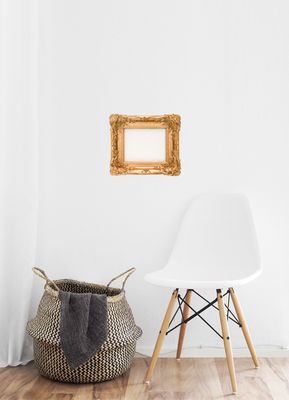 Barockrahmen, komplett gold. Passend für Bildgröße bis 20,9 x 26,0 cm