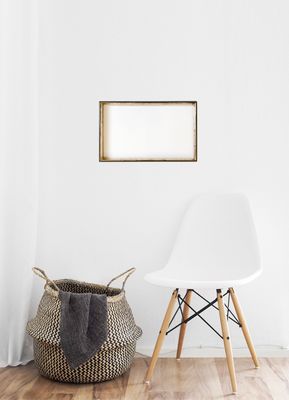 Handgefertigter Bilderrahmen, teilvergoldet (Mondgold). Passend für Bildgröße bis 27,5 x 45,5 cm