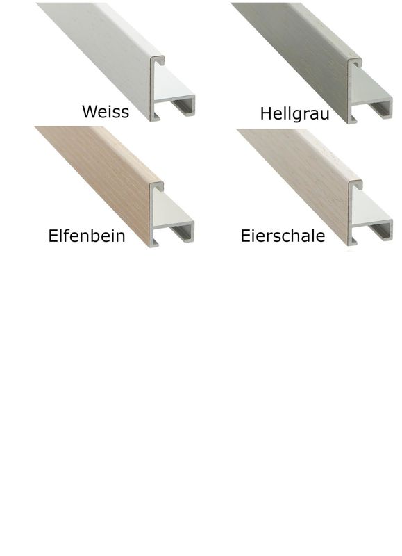 Alurahmen, furniert, hell eingefärbt, 5 mm breit, 4 Farben zur Auswahl.
