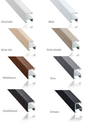 Alurahmen mit Echtholzfurnier, 15 mm breit, 8 Farben zur Auswahl. Auf Maß zugeschnitten.
