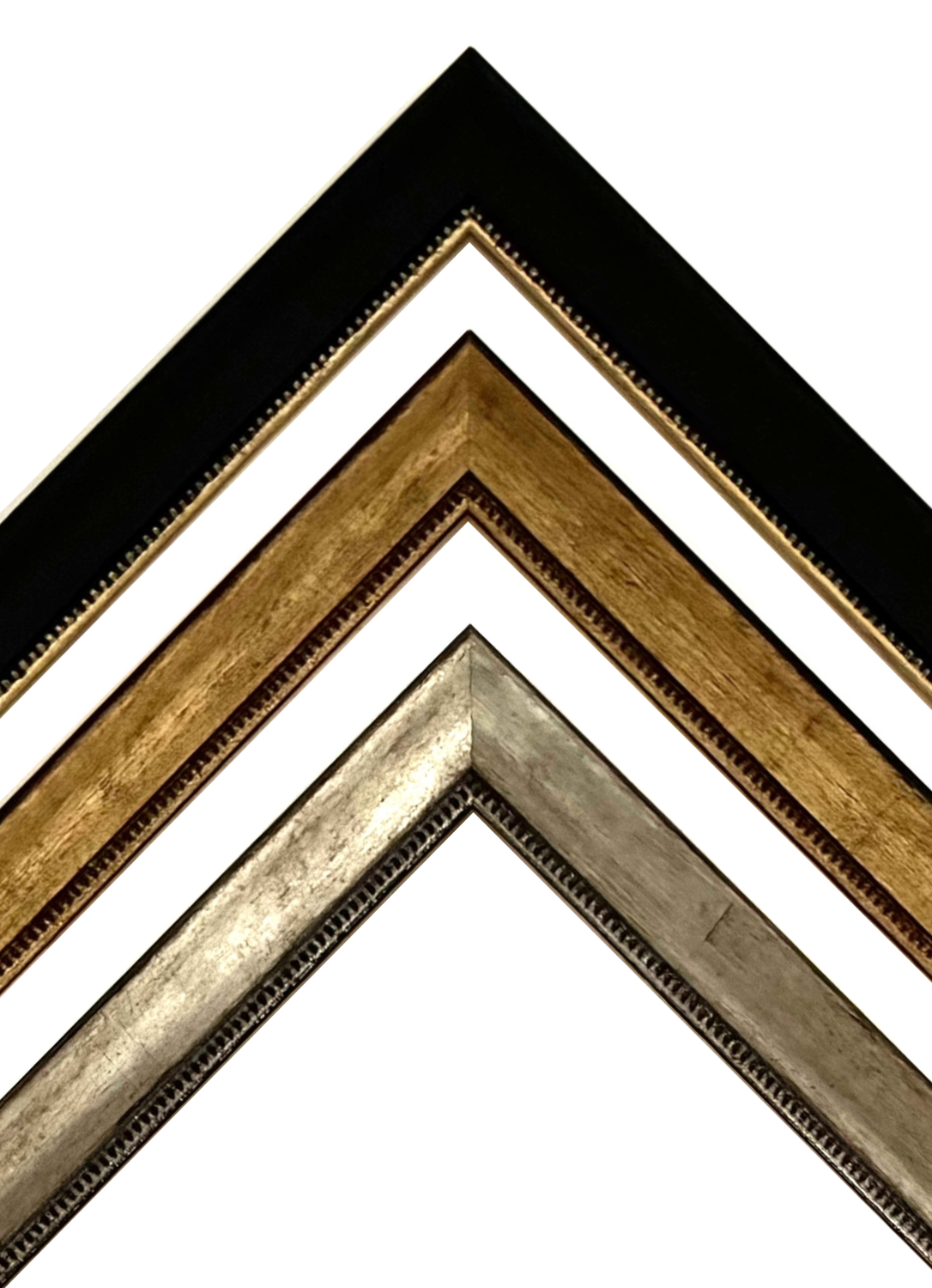 Classic wooden frame, pearl cord decorated, strip 25 mm wide, three decors to choose from. Tailored to measure. Classic wooden frame, pearl cord decorated, strip 25 mm wide, three decors to choose from. Tailored to measure.