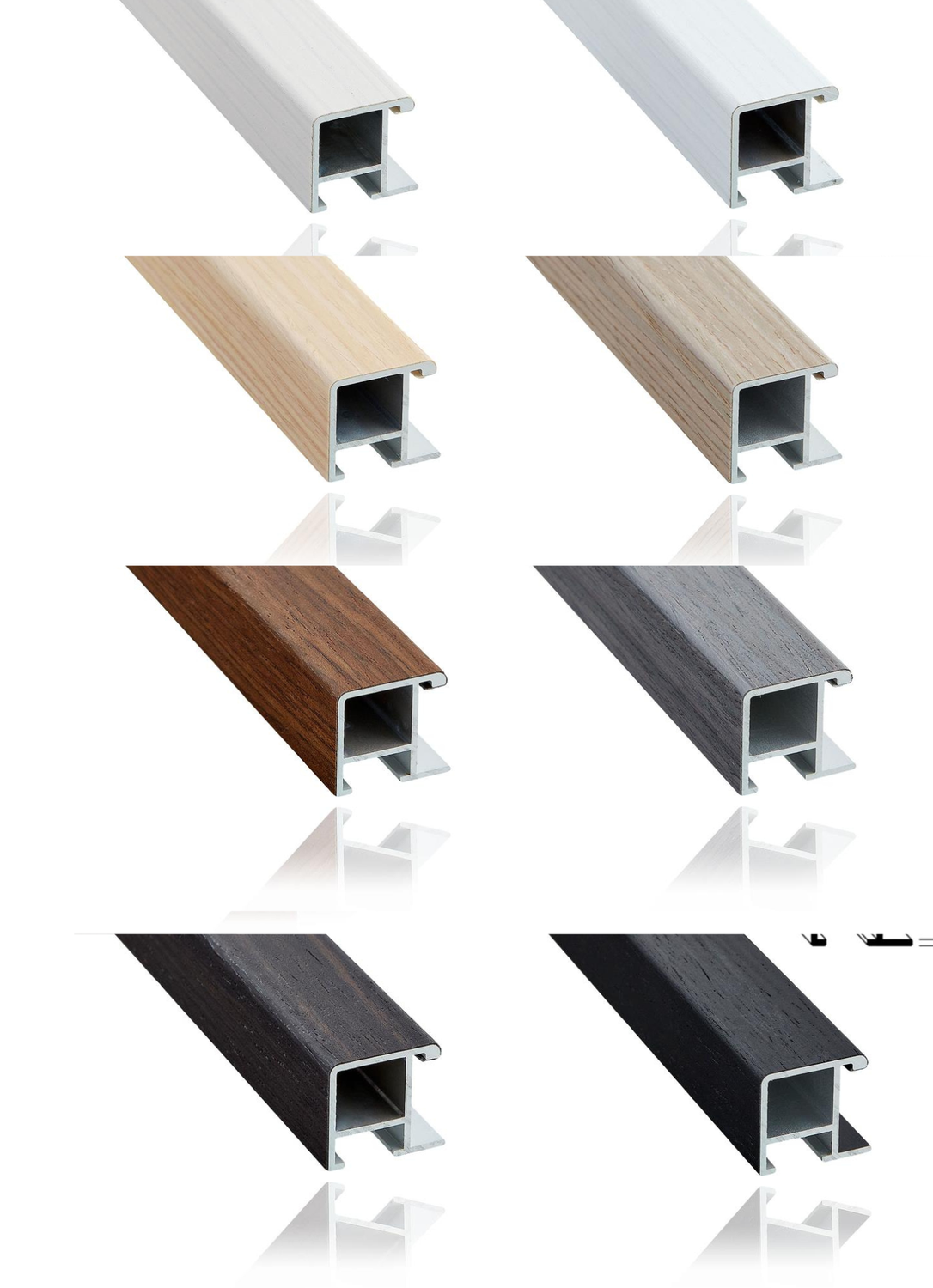 Alurahmen furniert, 22 mm breit, 8 Farben zur Auswahl, auf Maß zugeschnitten! Alurahmen furniert, 22 mm breit, 8 Farben zur Auswahl, auf Maß zugeschnitten!