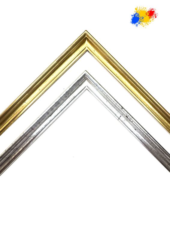 "Berliner Bar", 100 % hand-gilded in its own workshop. Classic profile, 20 mm wide, two variants to choose from. Tailored to measure.