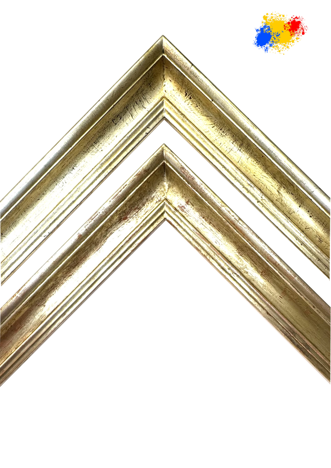 "Berliner Bar", 100 % hand-gilded in its own workshop. Classic profile, 50 mm wide, two variants to choose from. Tailored to measure.