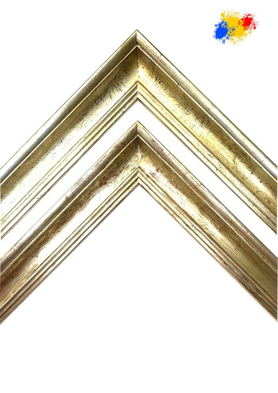 "Berliner Bar", 100 % hand-gilded in its own workshop. Classic profile, 50 mm wide, two variants to choose from. Tailored to measure.