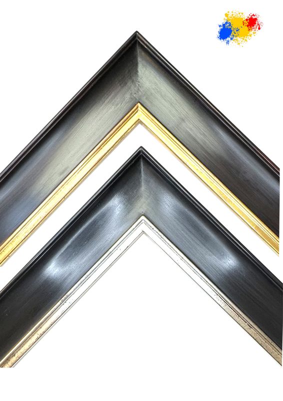 Classicist hollow-throated profile from the 19th century, a real classic. 100% hand-golden in own workshop. 52 mm wide, two variants to choose from. Tailored to measure. Classicist hollow-throated profile from the 19th century, a real classic. 100% hand-golden in own workshop. 52 mm wide, two variants to choose from. Tailored to measure.