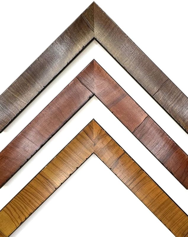 Picture frames, veneered with noble olive wood, for lovers of fine wood surfaces. Three bright colors to choose from. The strip is 30 mm wide. Tailored to measure. Picture frames, veneered with noble olive wood, for lovers of fine wood surfaces. Three bright colors to choose from. The strip is 30 mm wide. Tailored to measure.