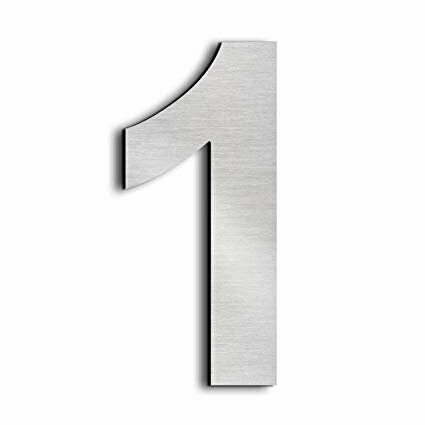 ¨1¨ Número Inox Adhesivo varios tamaños