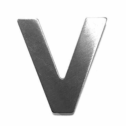 ¨V¨ Letra de Inox Adhesiva varios tamaños
