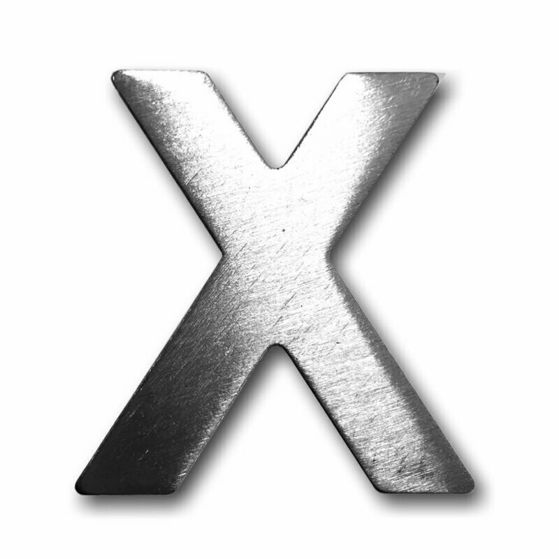 ¨X¨ Letra de Inox Adhesiva varios tamaños