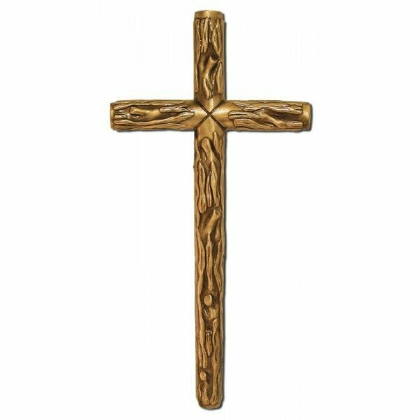 Cruz de tronco dorada varios tamaños