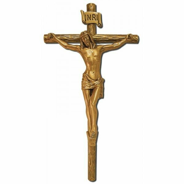 Cruz de tronco con Cristo 48 cm