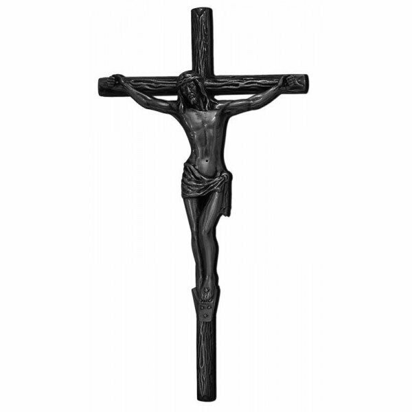 Cruz de tronco negra con Cristo varios tamaños