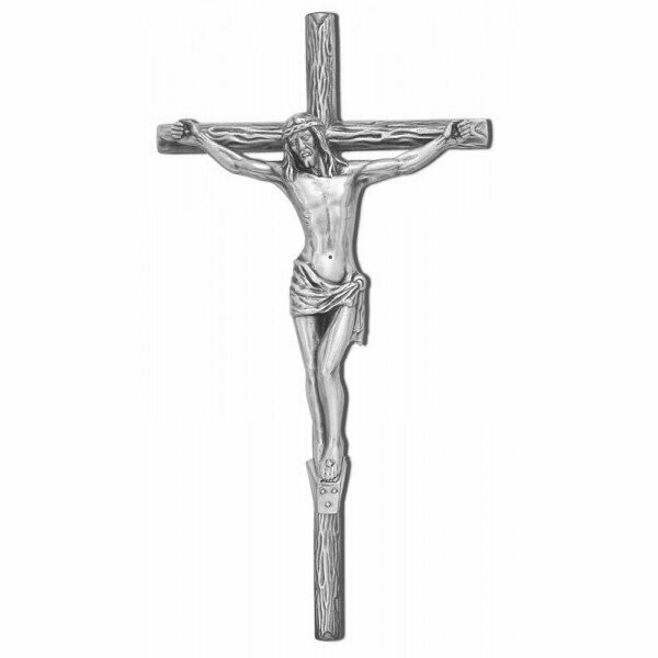 Cruz de tronco cromada con Cristo varios tamaños