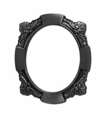Porta foto Negro Oval Flor varios tamaños