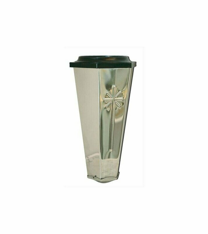 Jarrón inox grande con cruz