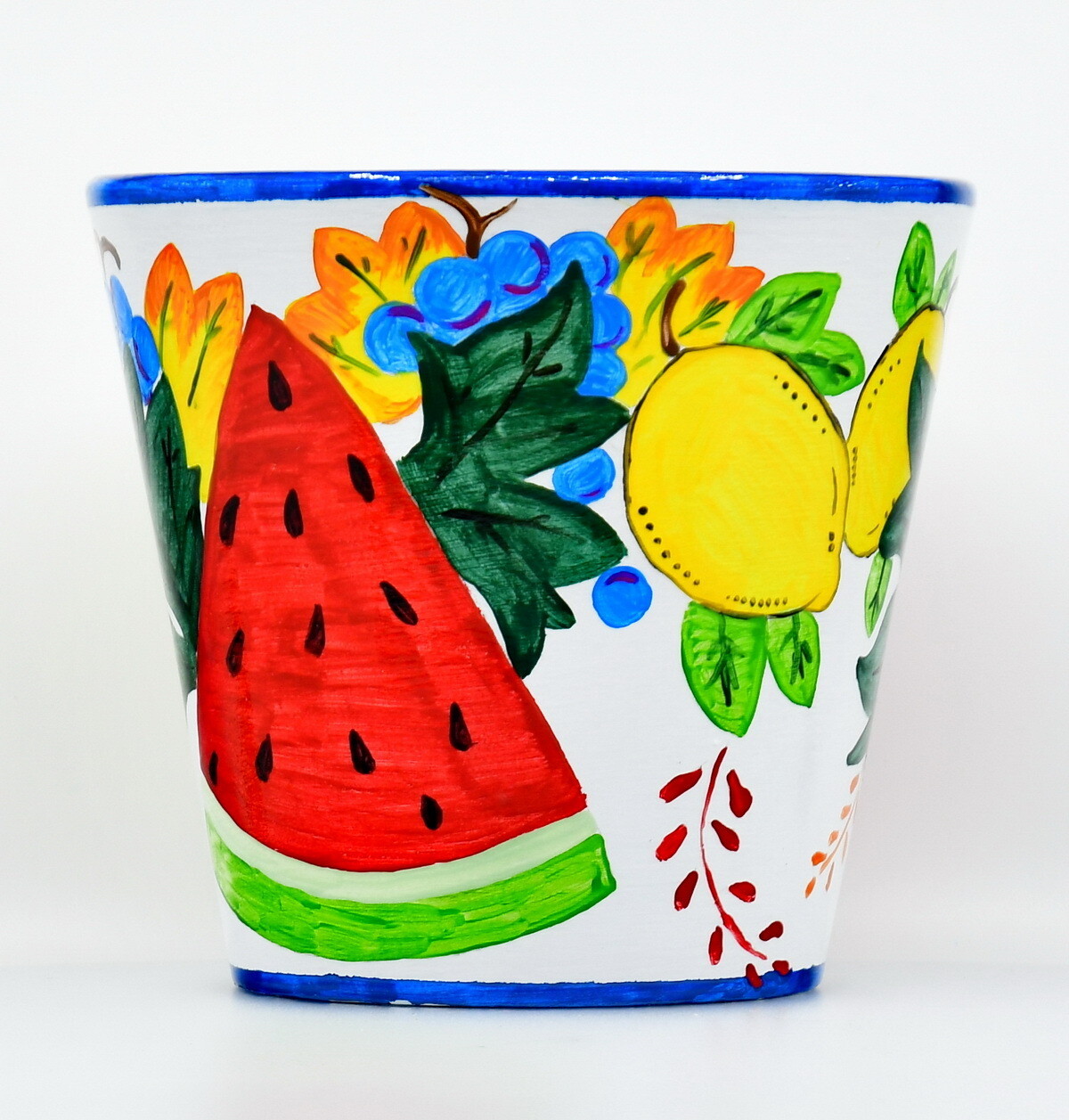 "Frutti misti" hand painted ceramic planter