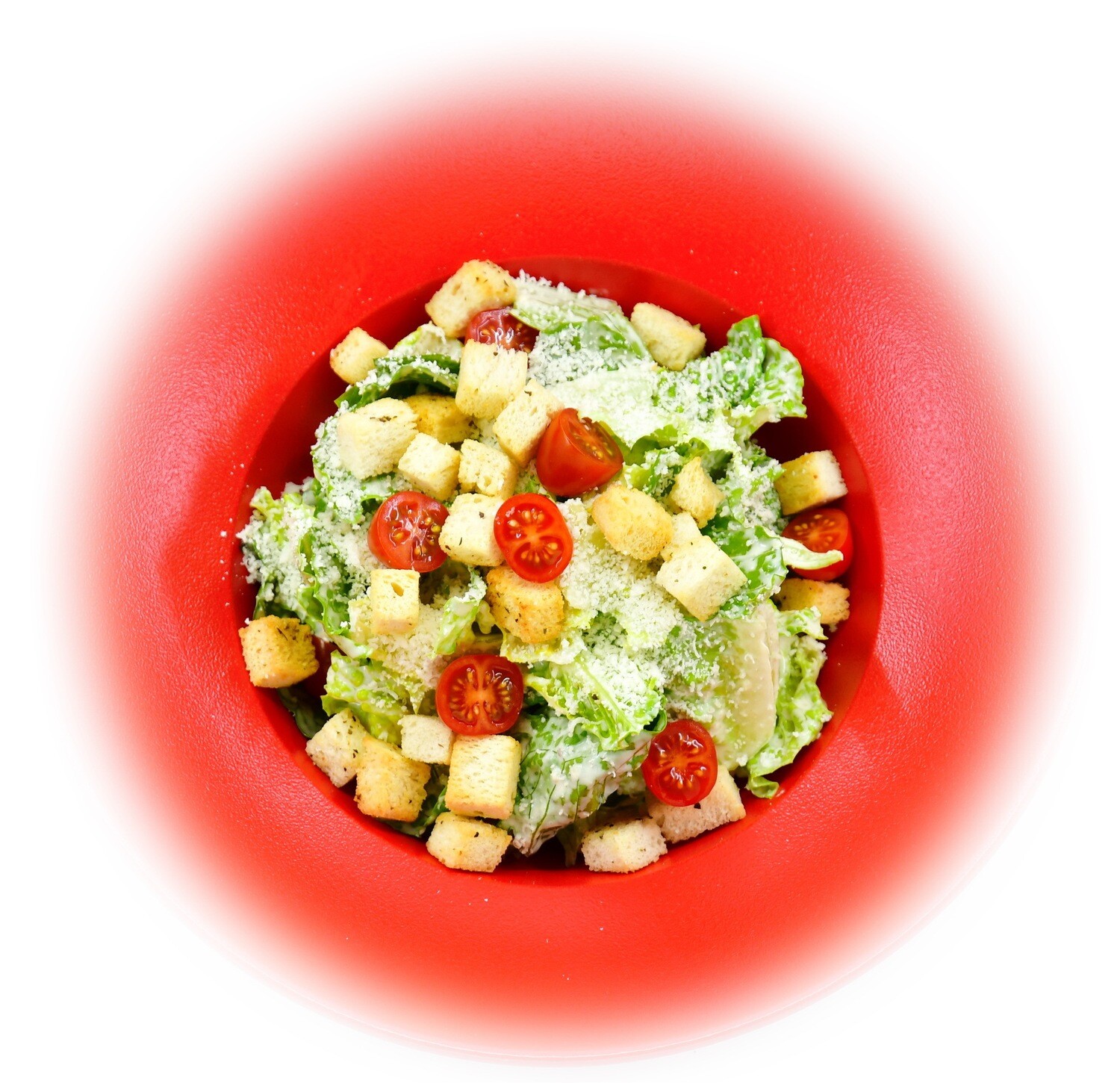 Сaesar salad with tomatoes and bread crumbs
