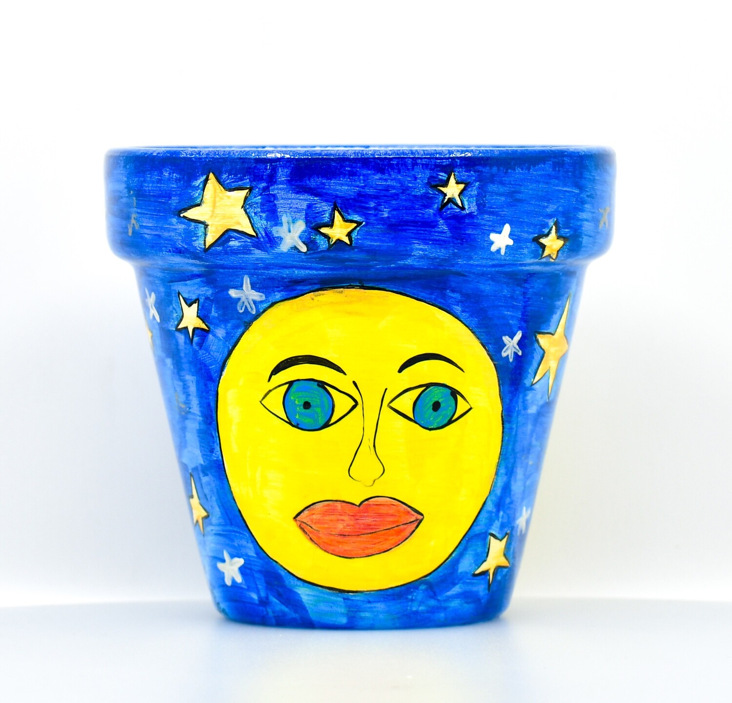 "La luna" hand painted ceramic planter