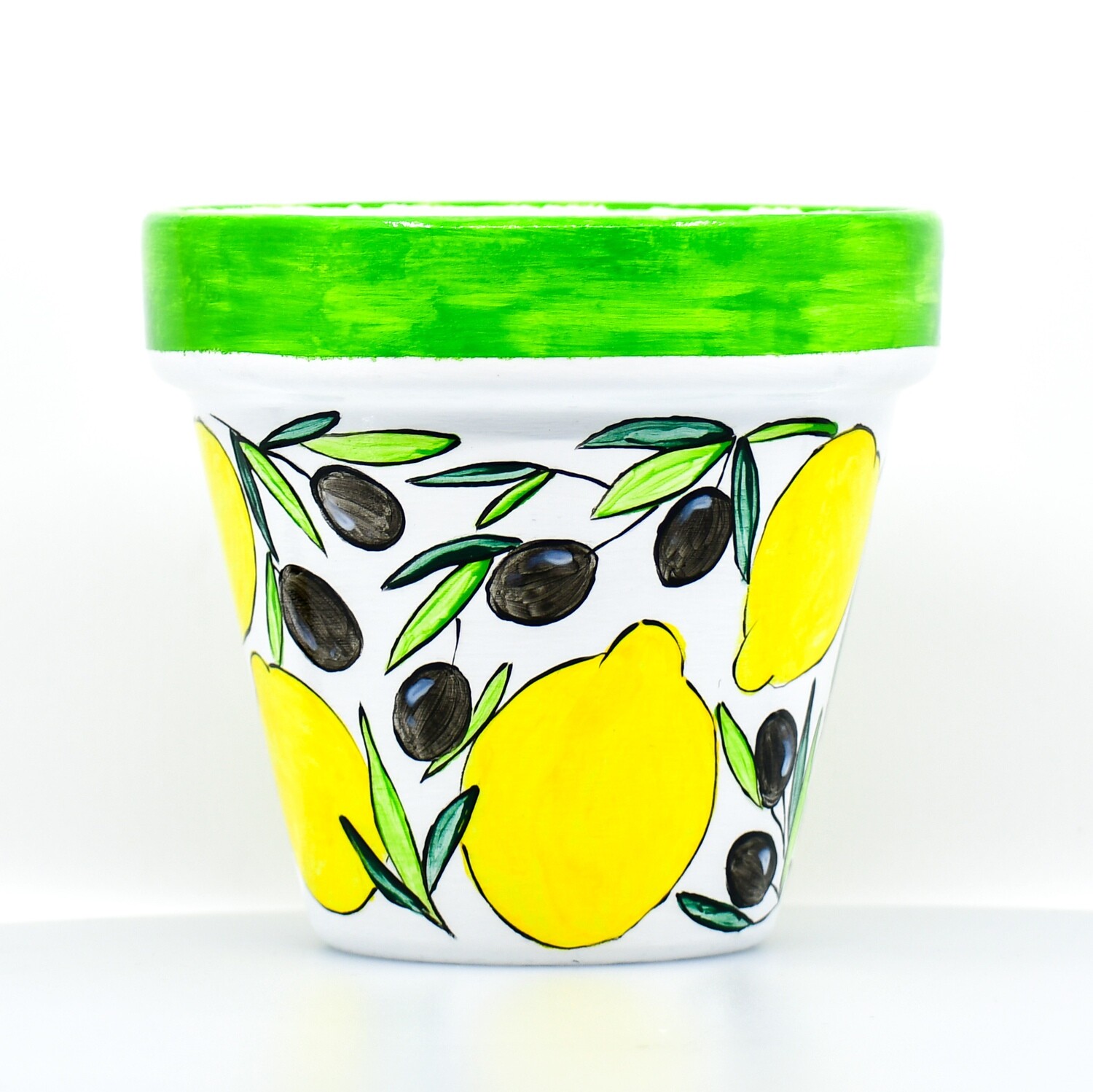 "Limoni & olive" hand painted ceramic planter
