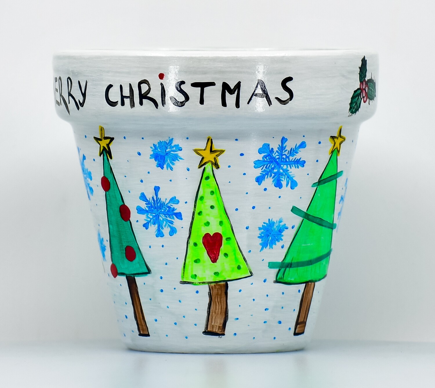 "Albero di Natale" hand painted ceramic planter