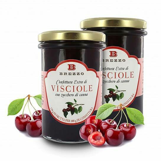 Cherry Visciole (120 g fruits per 100 g of product) jam with cane sugar 350 gr.