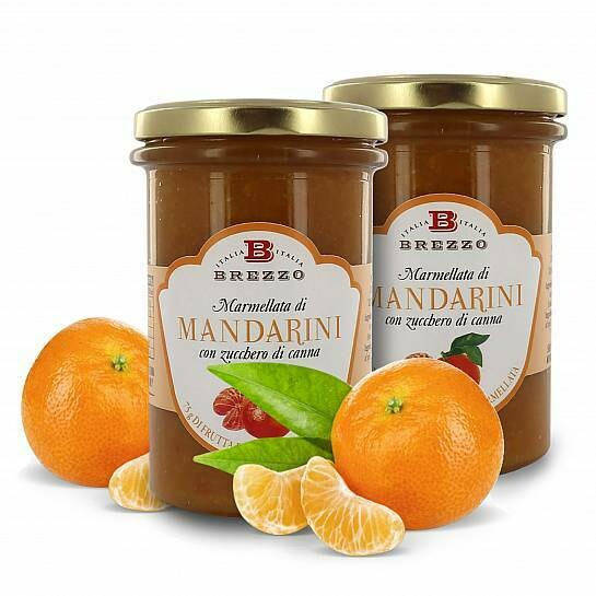 Tangerine (75 g fruits per 100 g of product) jam with cane sugar 350 gr.