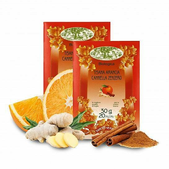 Orange, cinnamon and ginger herbal tea BIO 20 tea bags