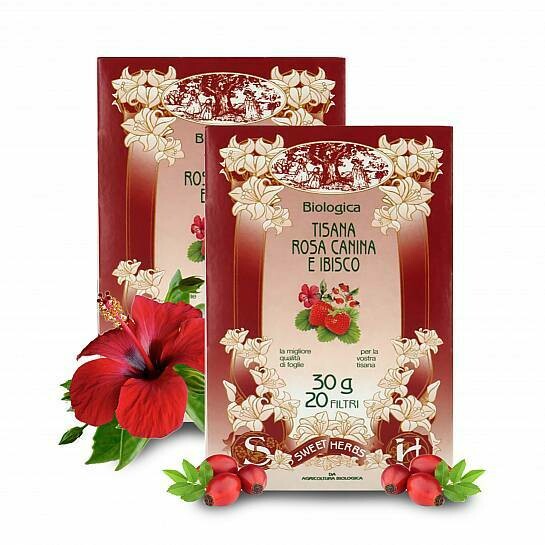 Rosehip and hibiscus herbal tea BIO 20 tea bags
