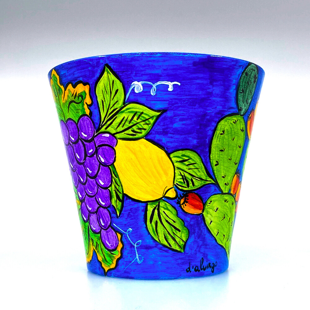 "New 2021, Una notte a Capri" hand painted ceramic planter
