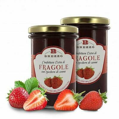 Strawberry (120 g fruits per 100 g of product) jam with cane sugar 350 gr.