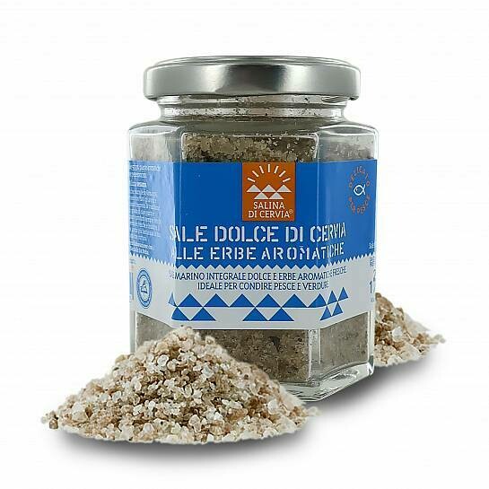 Saldā sāls Cervia ar aromātiskiem augiem, zivim un dārzeņiem, 175 grami