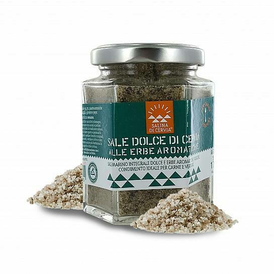 Sweet Salt From Cervia With Aromatic Herbs, For Meat, 175 Grams