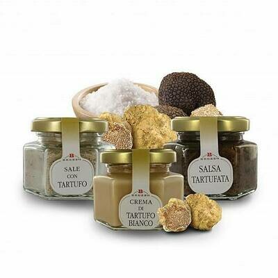 Trio of Specialties with Truffles: White Truffle Cream, Truffle Sauce and Truffle Flavored Salt, 240 Grams