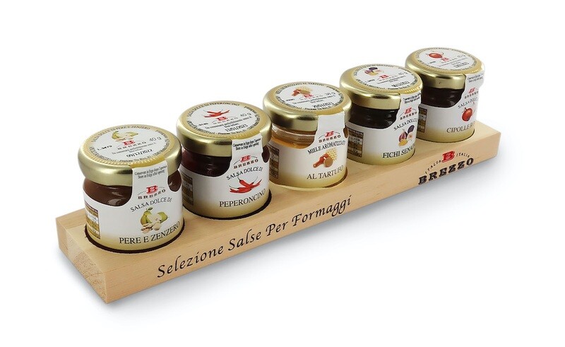 Gift box 5 - assorted sauces/jams for cheese 5 x 40 gr.