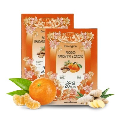 Rooibos, tangarine and ginger herbal tea BIO 20 tea bags