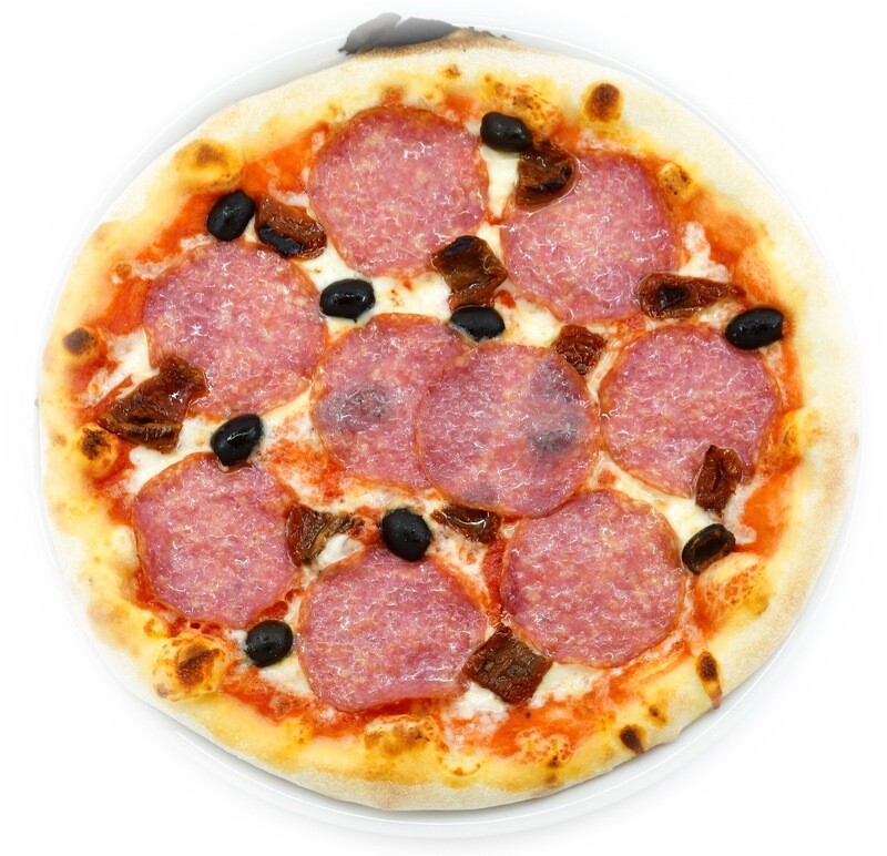Salami with olives and sun-dried tomatoes 30 cm
