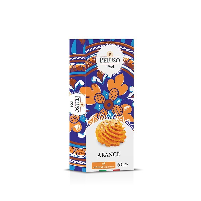 Soft handmade almond biscuits with orange notes "Arancè" 60 gr.