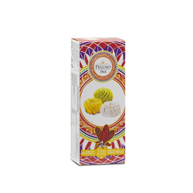 Handmade almond biscuits with tangerine, orange and lemon notes &quot;Tris di Sicilia&quot; 60 gr.