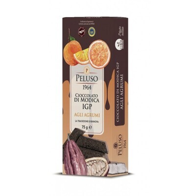 Chocolate of Modica IGP with citrus fruits